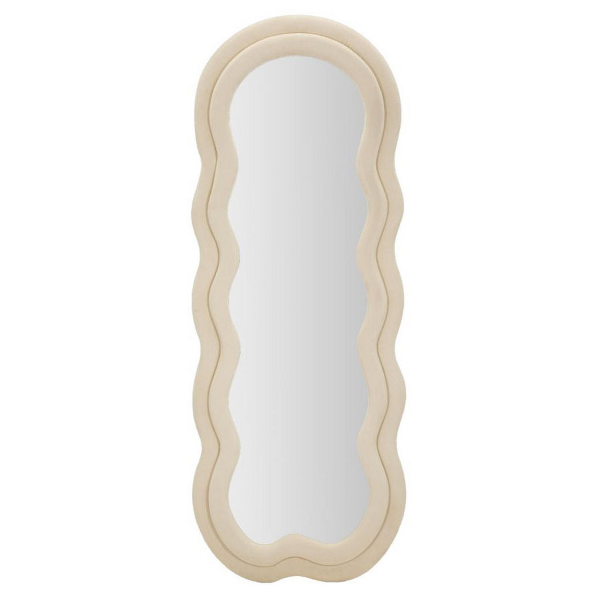 WANDSPIEGEL Stoffrahmen 160 cm - Beige, Holzwerkstoff (60/4/160cm) - Mauro Ferretti