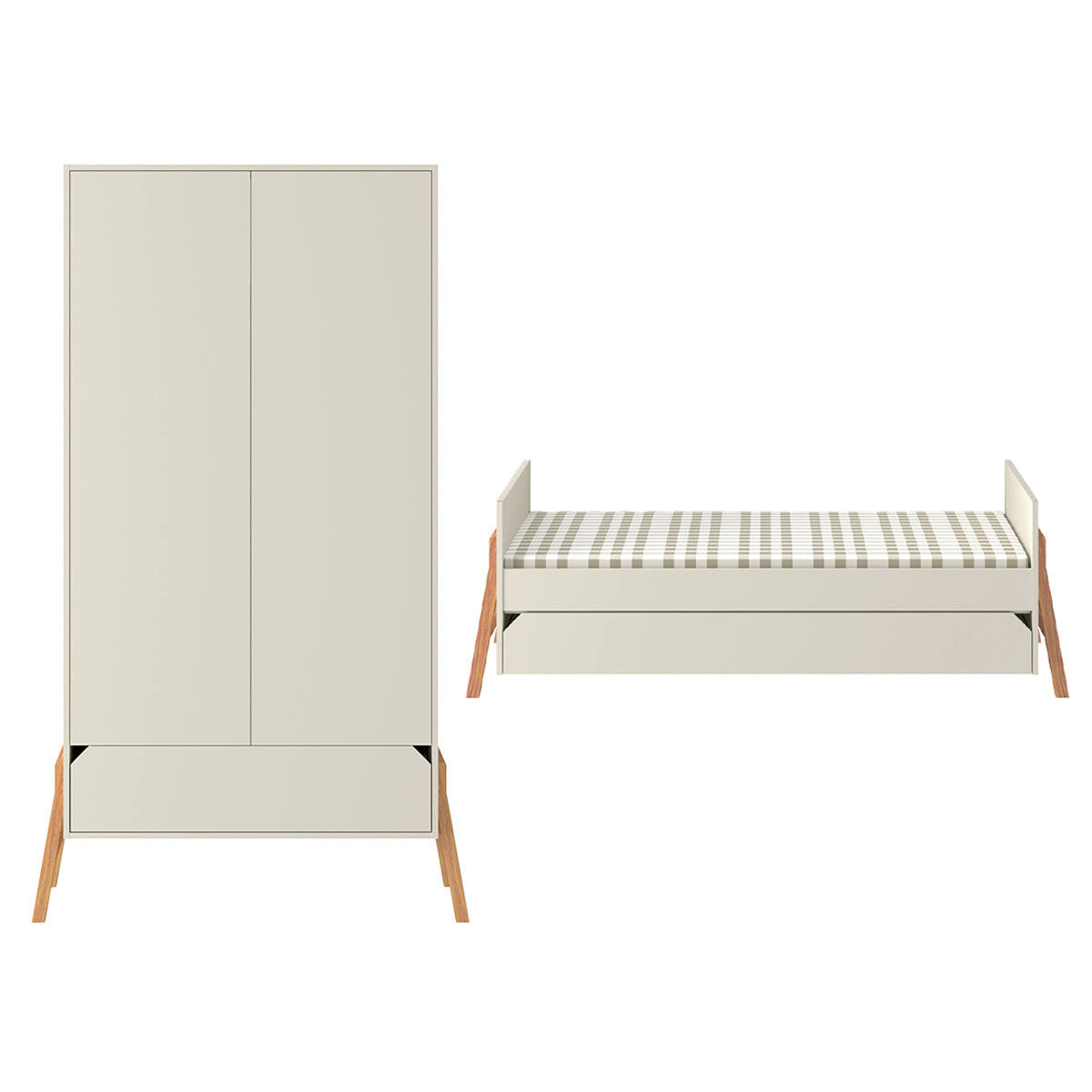 SOBA ZA BEBE 2-dijelni Kašmir - bež, drvni materijal (161/90/75cm) - Petits-meubles