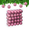 50XWEIHNACHTSKUGELN - Rosa, Kunststoff (6/7/6cm) - Relaxdays