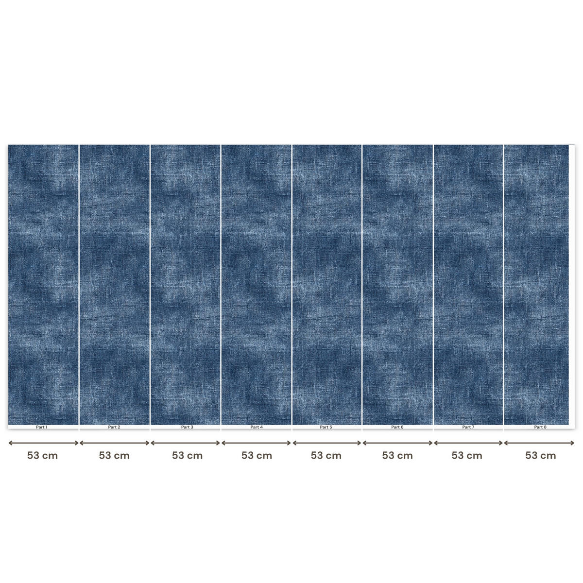 TAPETE - Leinen - Textur - Muster - Denim - Rustikal - 400x200 cm - Blau, Papier (400/200cm) - OnlyWow