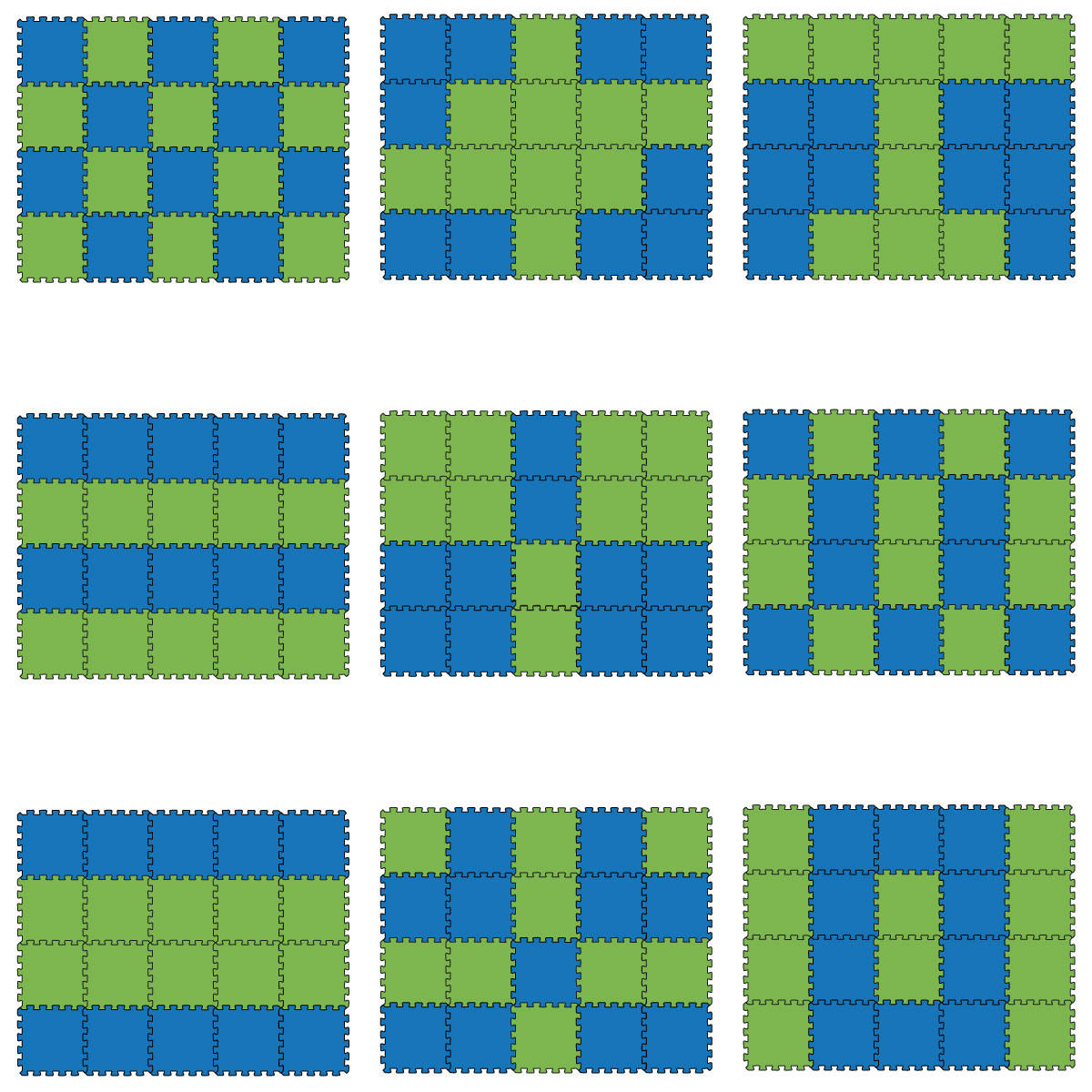 SPIELMATTE ab Null - 180/90/1 cm Puzzlematte Grün - Multicolor, Kunststoff (30/30cm) - Littletom