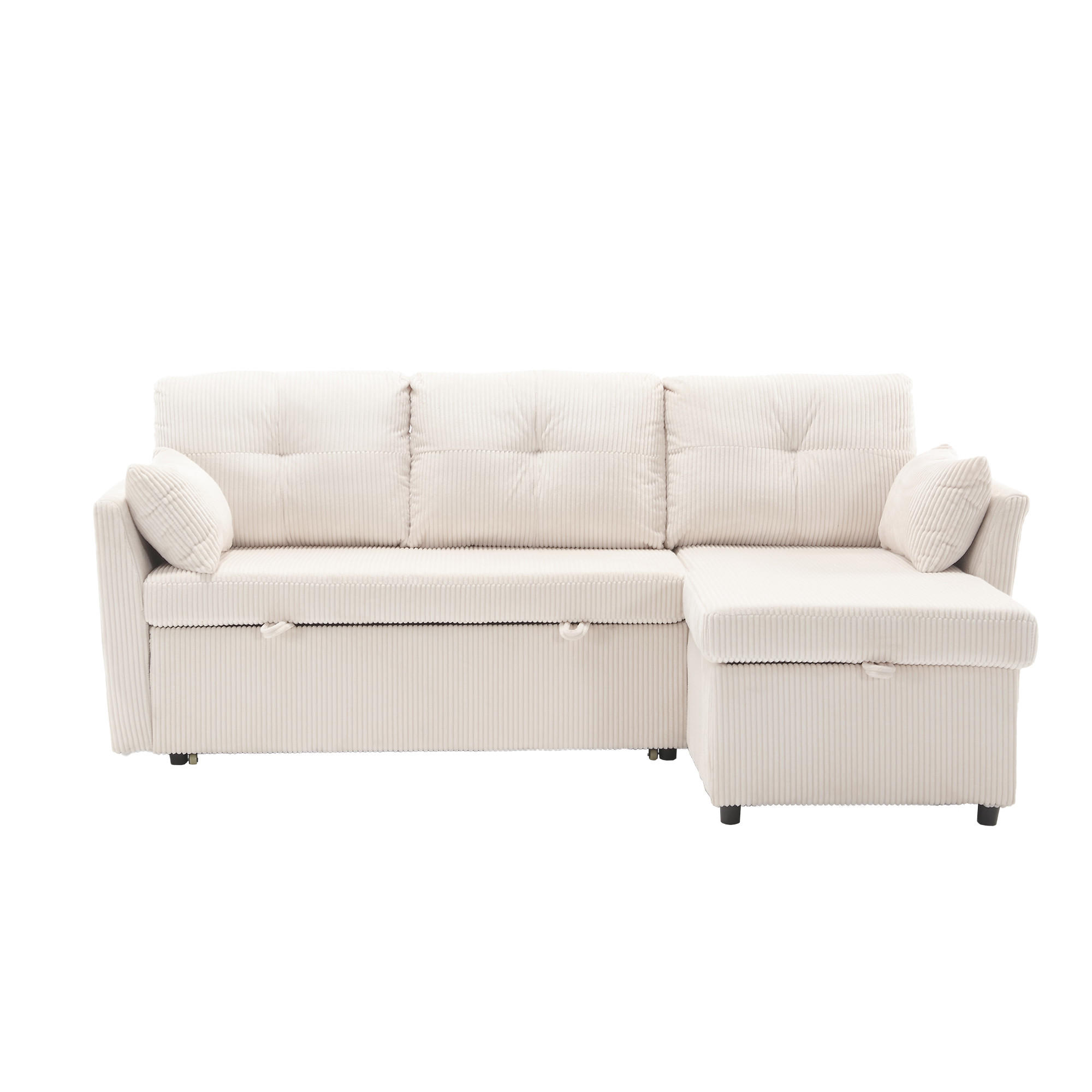 Wishdor Eckschlafsofa Beige 206x108 cm