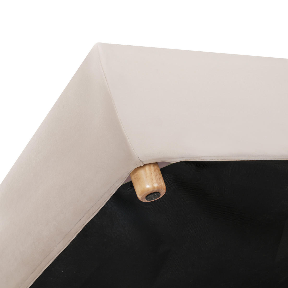 POLSTERBETT 180/200 cm in Creme Samt mit Bettkasten und Lattenrost - Creme/Naturfarben, Holzwerkstoff/Textil (180/200cm) - STILVORA