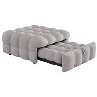 BETT aus Teddy 90x180 cm Grau, ausziehbar und platzsparend im 2-in-1-Design - Grau, Textil (70/180cm) - Modfu