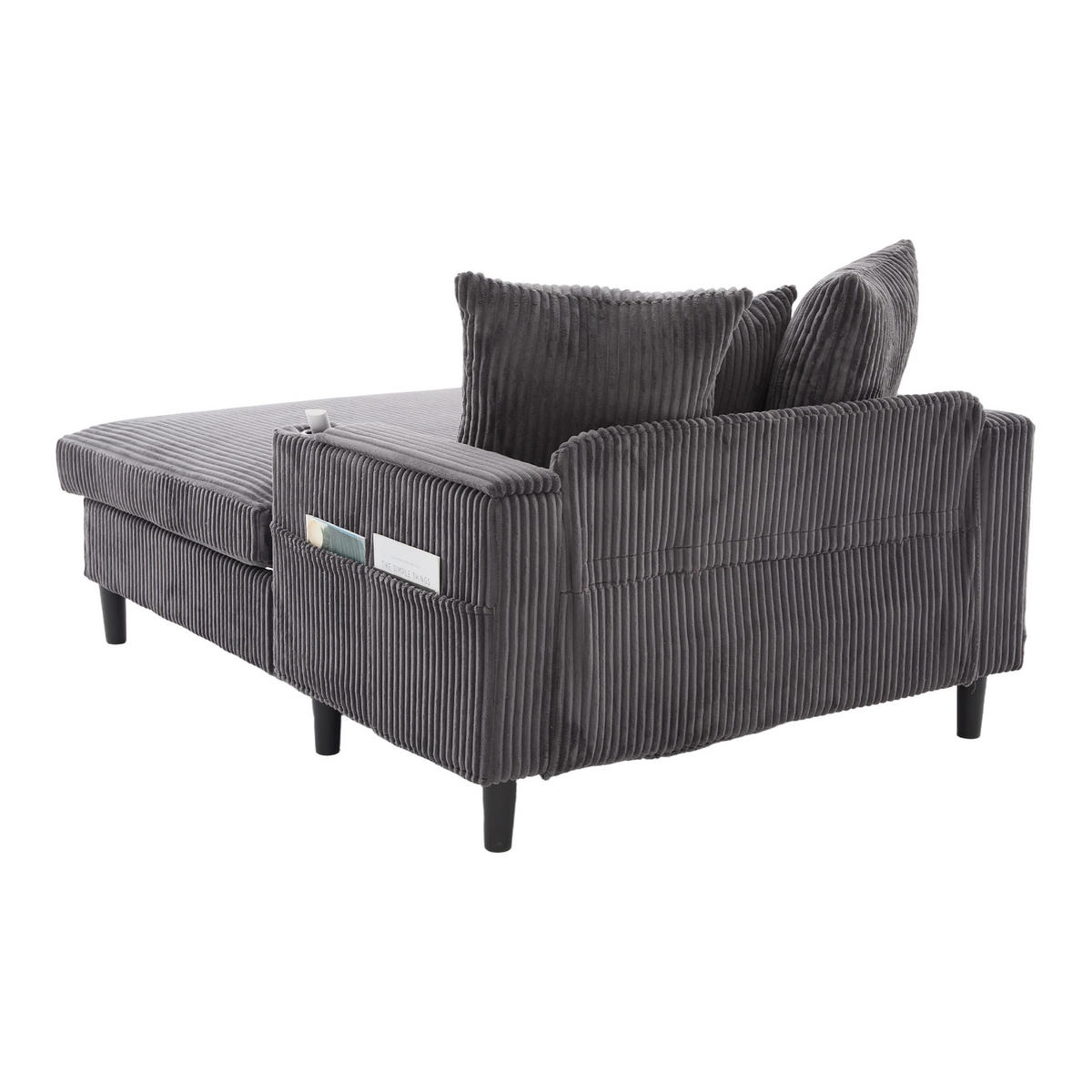 SCHLAFSOFA DE-33807 LED-Beleuchtung und USB Dunkelgrau - Dunkelgrau, Metall (129/70/170cm) - ComfortXL