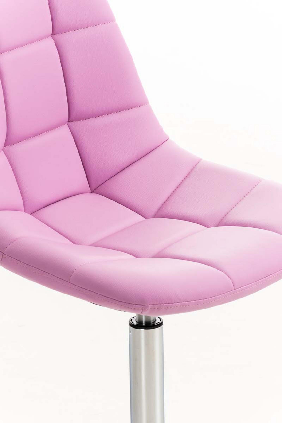 STUHL OSKAR Kunstleder 84x48x52 cm pink Kunstleder Metall in Chromoptik - Pink, Leder/Metall (48/84/52cm) - DELUKE