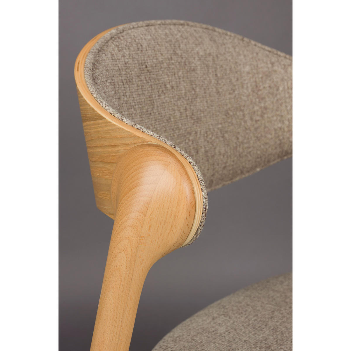 ESSZIMMERSTUHL Babington Natur - 2 er Set - Beige/Weiß, Holz (58/80.5/56.5cm) - Dutchbone