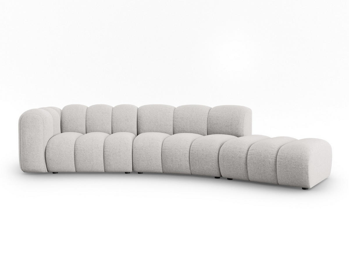 SOFA modular rechts Lupine aus Chenille-Stoff hellgrau 5 Sitzplätze - Hellgrau, Textil (335/70/166cm) - Micadoni