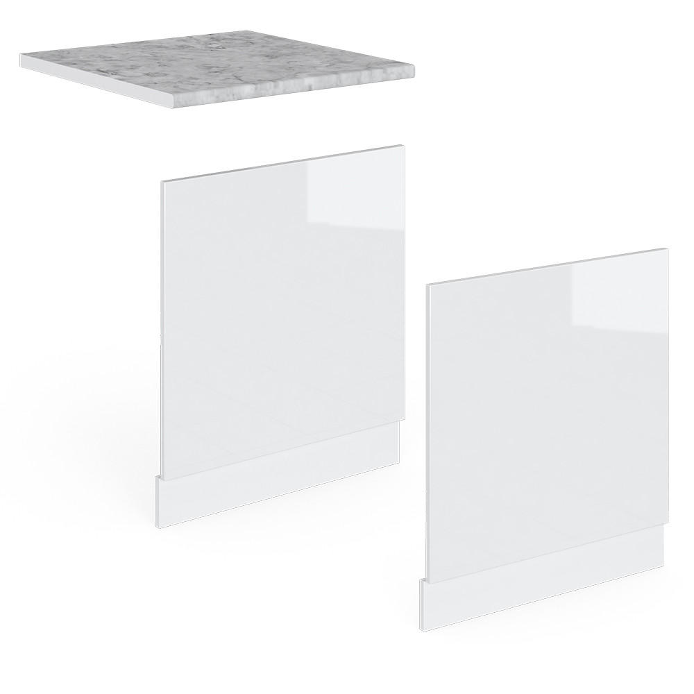 FRONTBLENDE R-Line Weiß Hochglanz 60 cm ohne AP - Weiß Hochglanz/Weiß, Holzwerkstoff (60/57.2/1.6cm) - Vicco