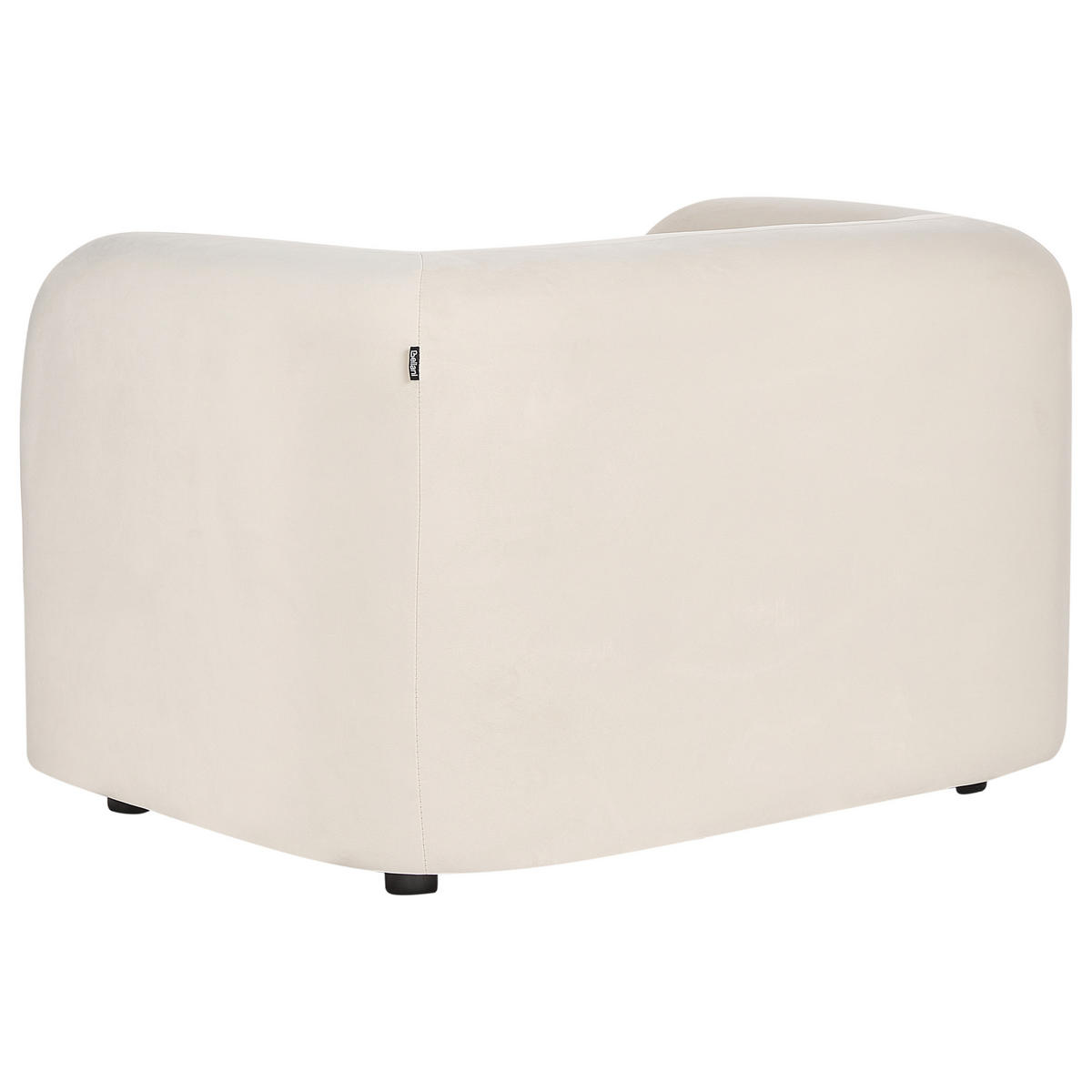 SESSEL Samtstoff Cremeweiß Leiren - Creme, Textil (111/73/83cm) - Beliani