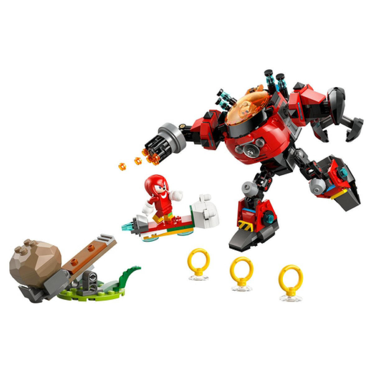 KLEMMBAUSTEINE Sonic: Knuckles gegen Dr. Eggmans Eierzerstörer - Rot, Kunststoff (26.2/5.9/28.2cm) - Lego
