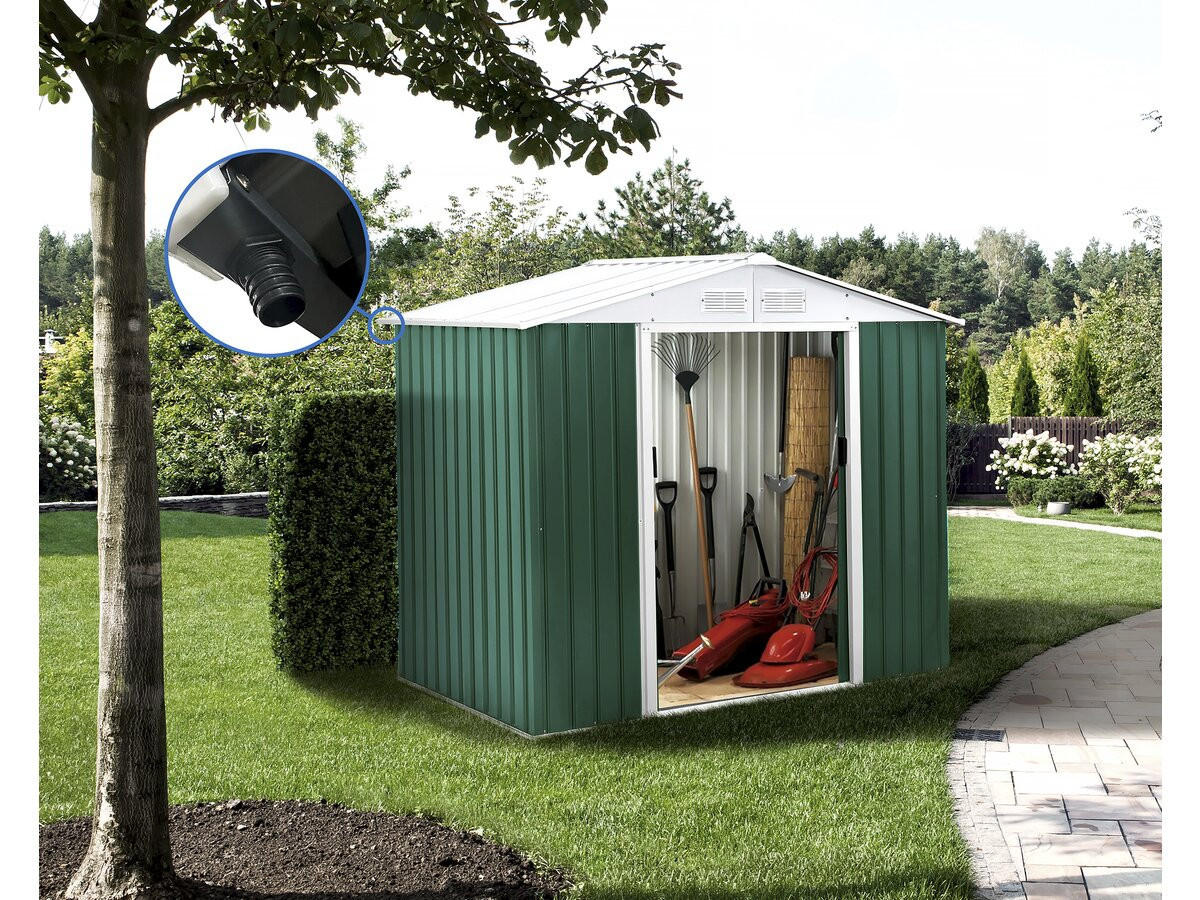 METALL-GARTENHAUS rosas Grün - Grün, Metall (213/195/127cm) - Habitat Garten