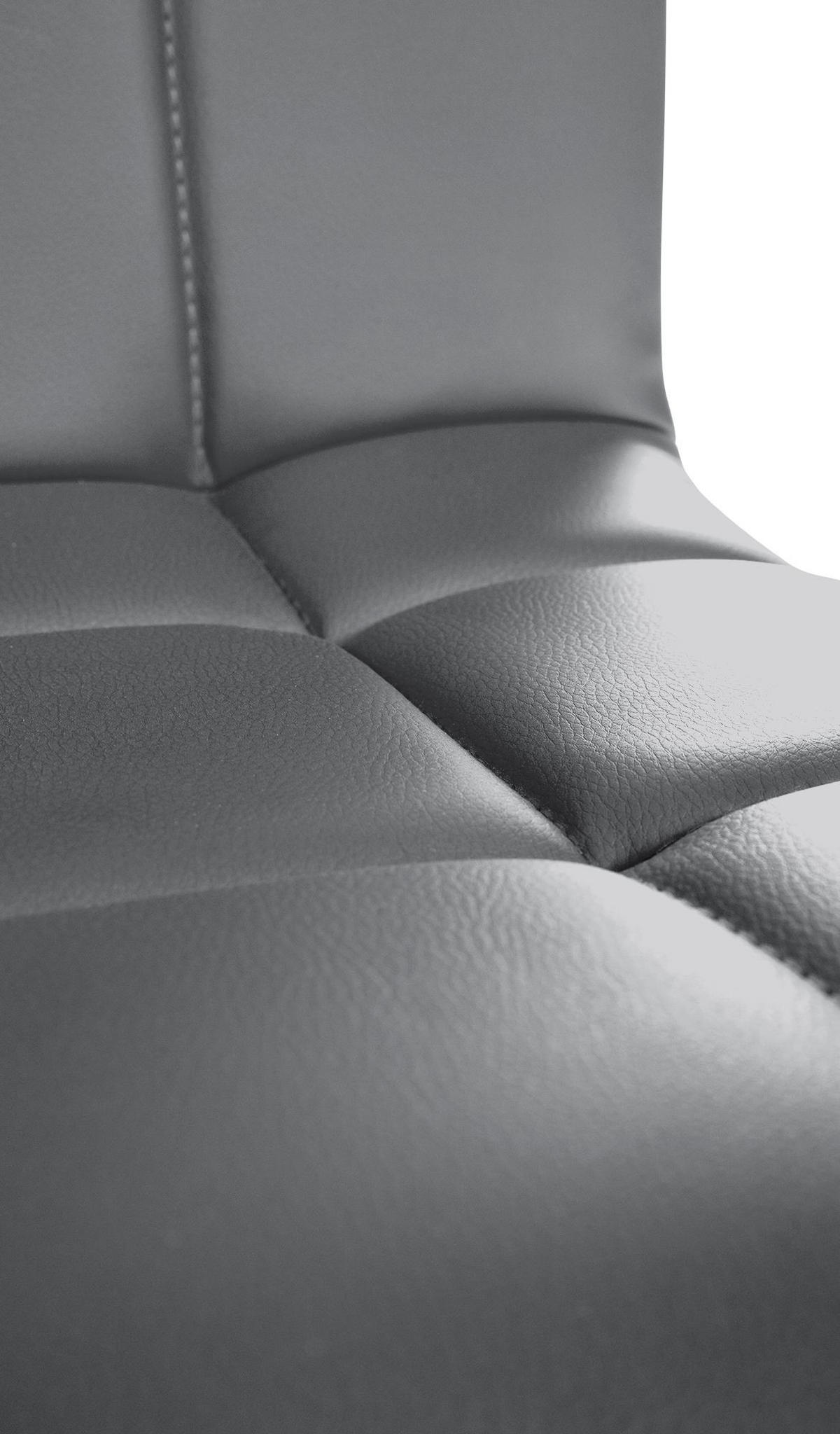 DREHSTUHL Lederlook grau - Chromfarben/Grau, Textil/Metall (44/74/49cm) - CLP