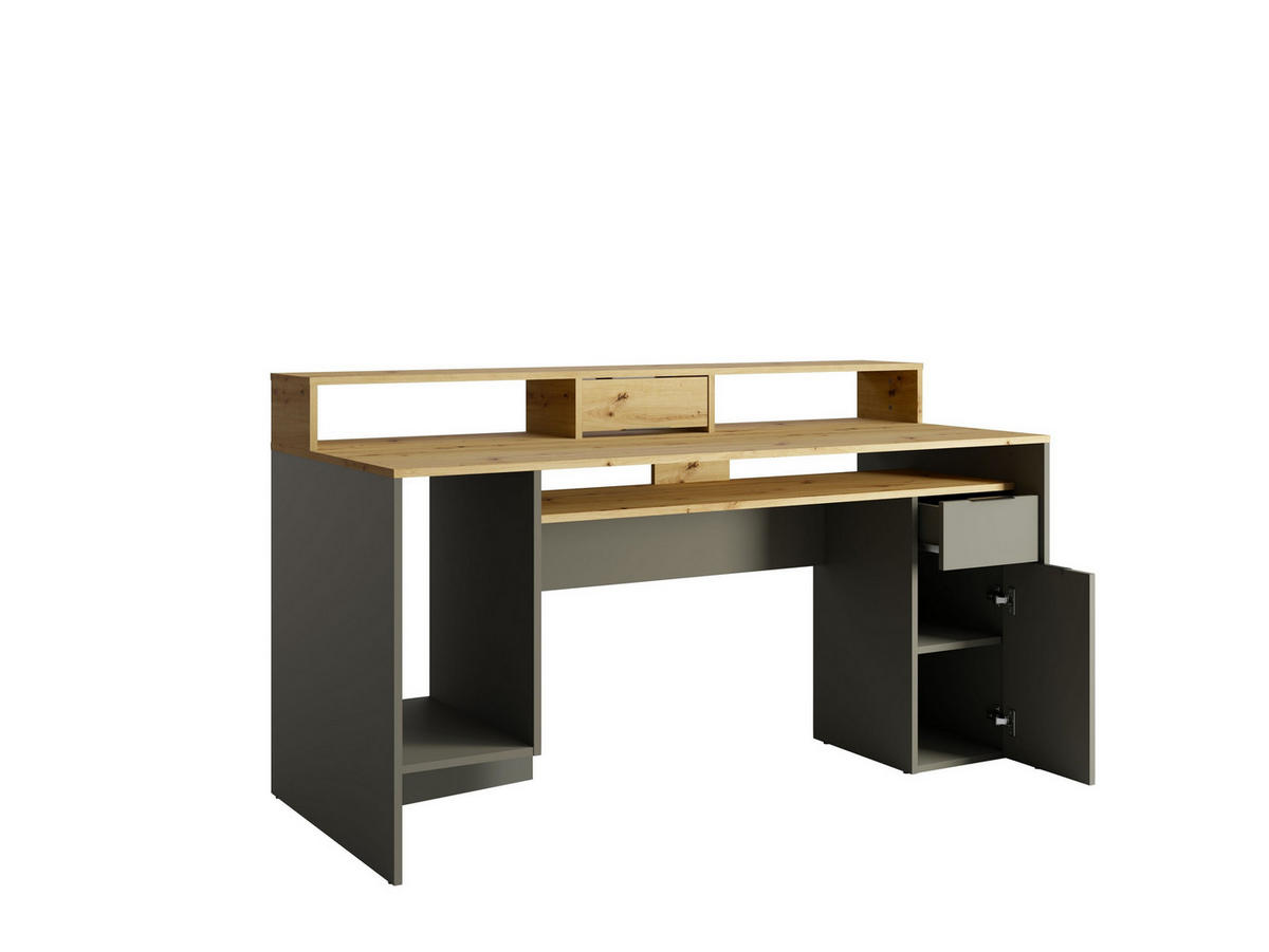 SCHREIBTISCH RADIX 160x70x91,5 cm Bürotisch Computertisch, Graphitfarben - Graphitfarben, Holzwerkstoff (70/160/91.5cm) - MASSENO