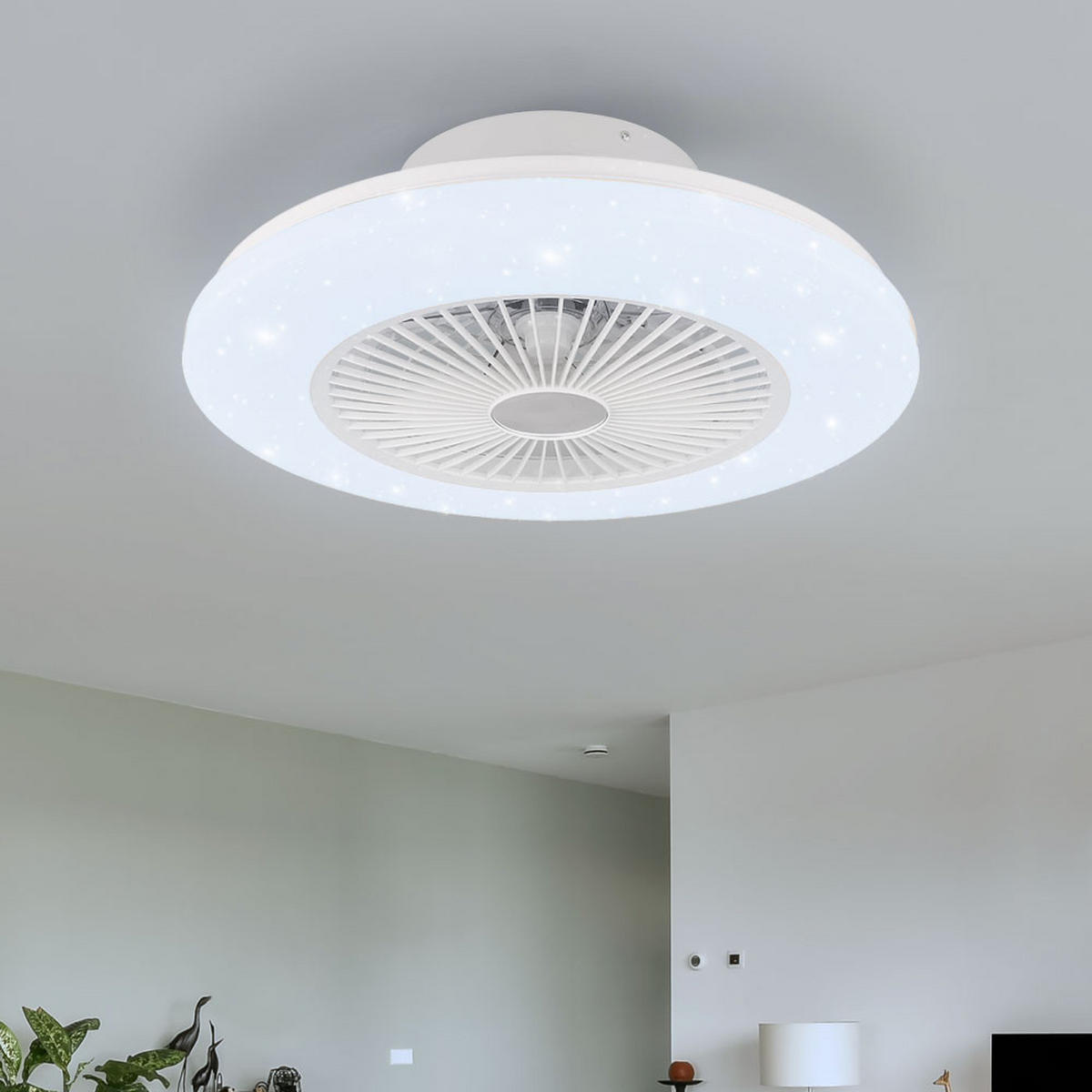 LED DECKENLEUCHTE TRAVO Weiß - Weiß, Metall (50/50/17.5cm) - Globo Lighting