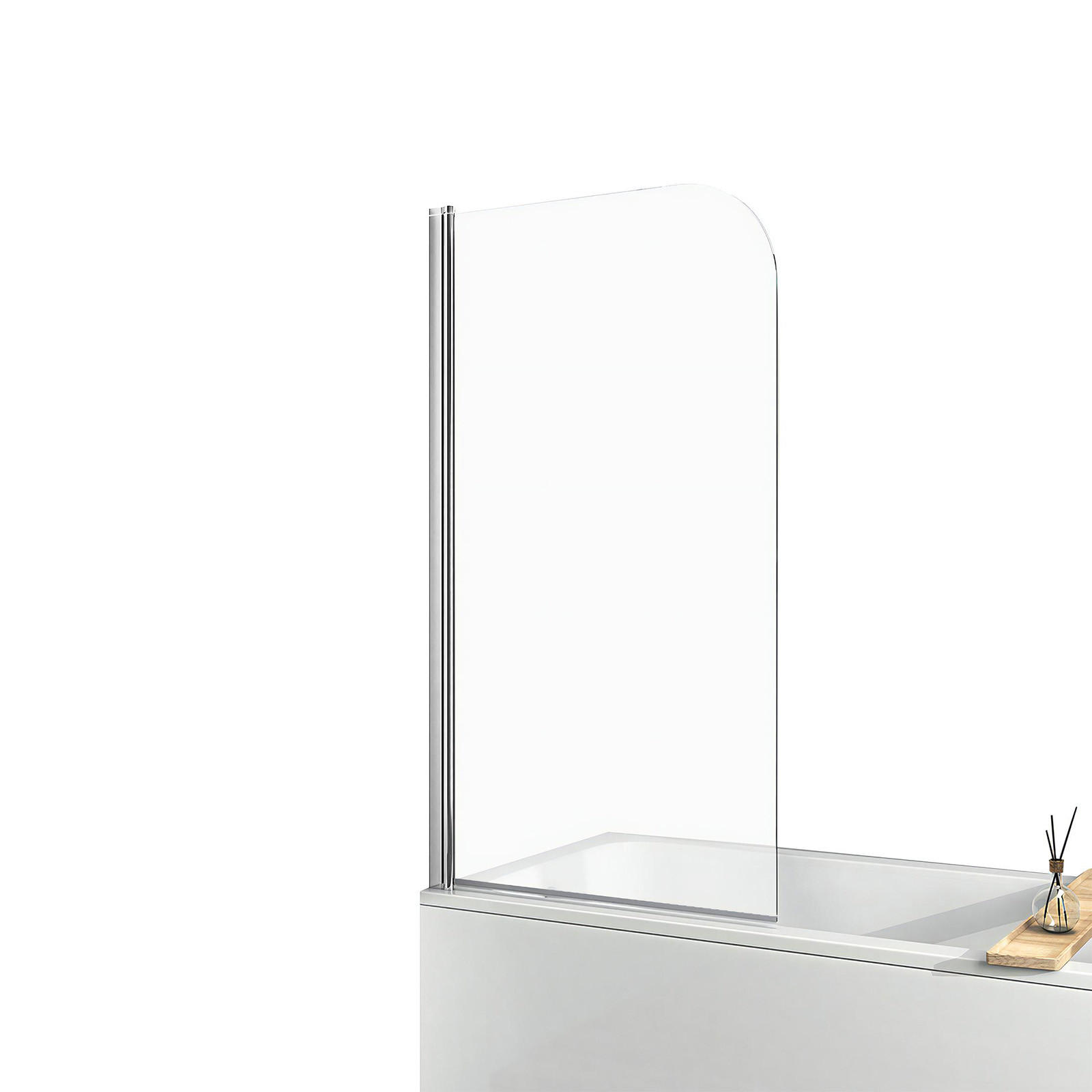 DUSCHWAND für Badewannen mit Schwenkfunktion 140/80 cm - Transparent, Glas (80/140cm) - EMKE