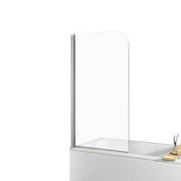 DUSCHWAND für Badewannen mit Schwenkfunktion Leicht zu Reinigen 140/80 cm - Transparent, Glas (80/140cm) - EMKE