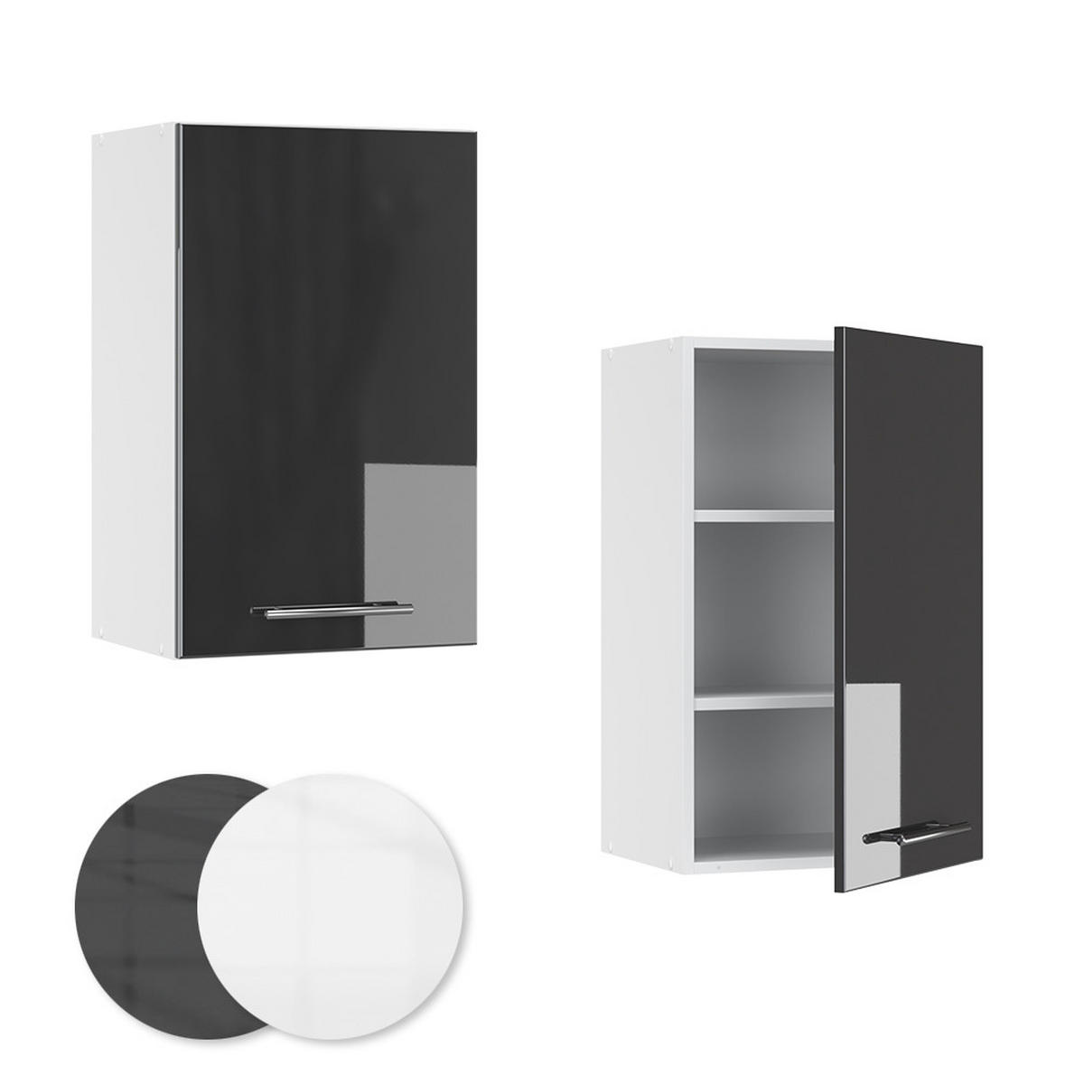 HÄNGESCHRANK Fame-Line Anthrazit Hochglanz 45 cm - Schwarz Hochglanz/Anthrazit, Holzwerkstoff (45/72/34.1cm) - Vicco