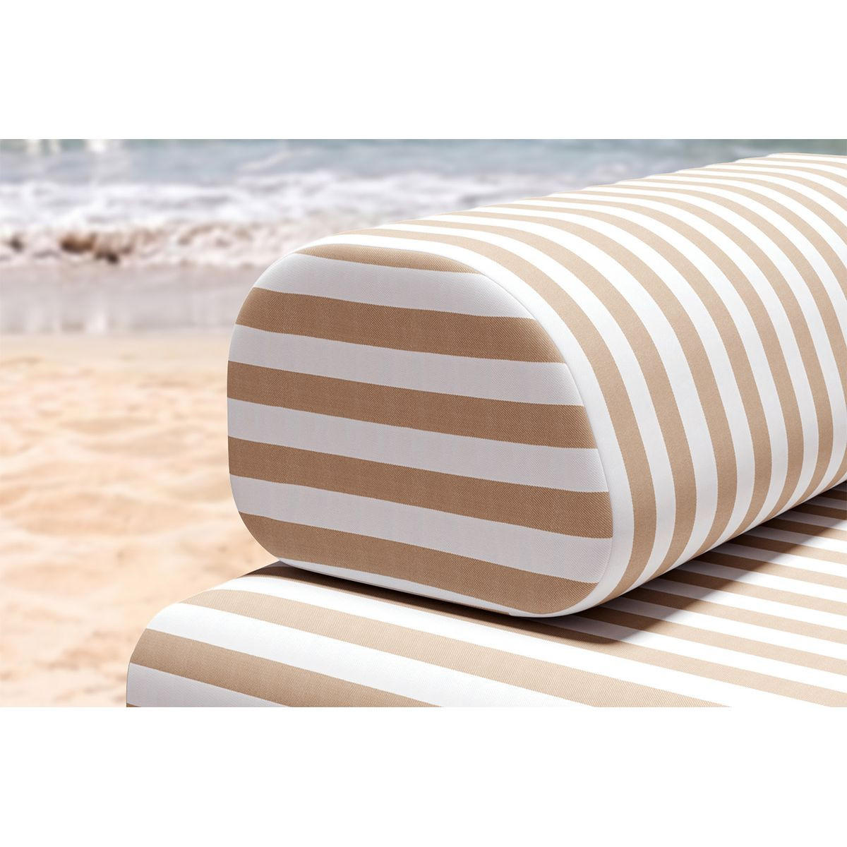 2-SITZER-GARTENSOFA mit Streifen, weiß und braun - Braun, Textil (95/70.5/148cm)