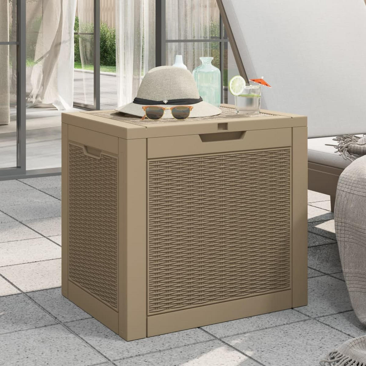 GARTENBOX Hellbraun 55,5x43x53 cm Polypropylen - Braun, Kunststoff (43/53/55.5cm) - furnicato