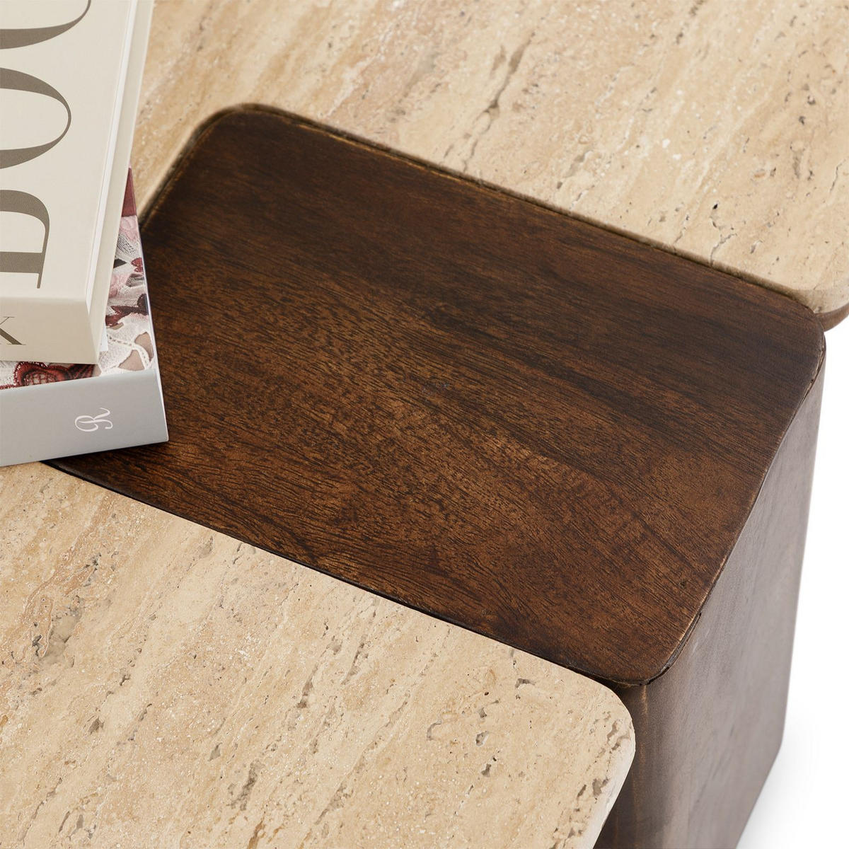 COUCHTISCH SURAT braun/beige - Beige/Braun, Naturmaterialien/Holz (60/100/27cm) - IDIMEX