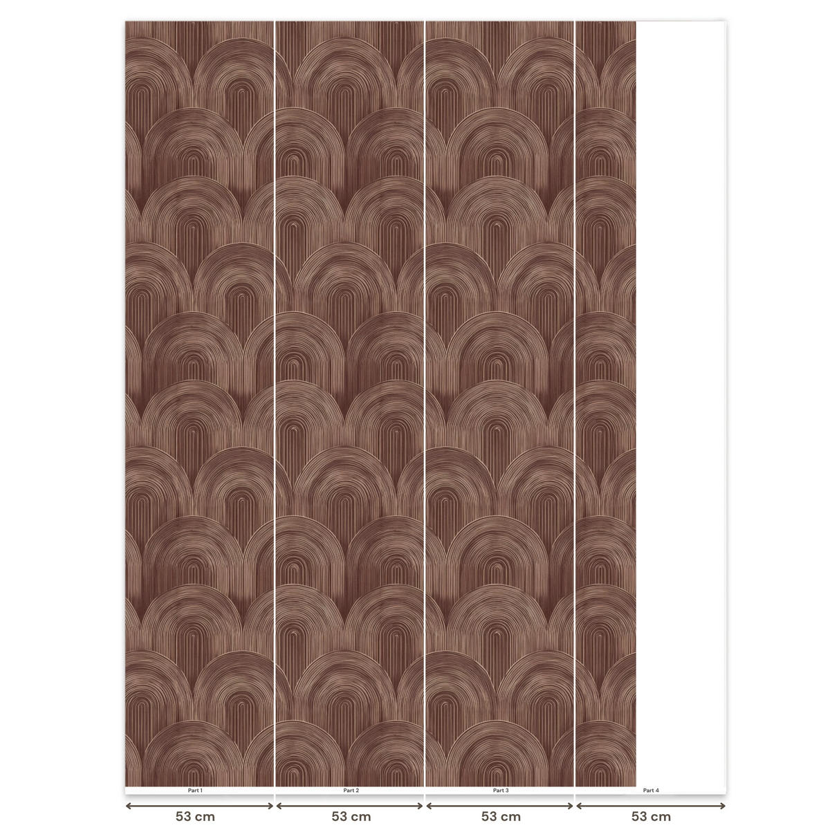TAPETE - Rhythmic - Aufschlag - Braun - 180x280 cm - Dunkelbraun, Papier (180/280cm) - OnlyWow