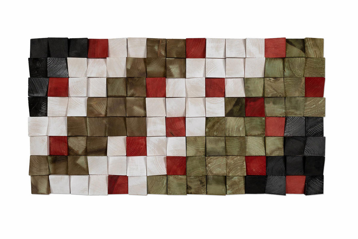 HOLZBILD Grün 102/55 cm - Weiß/Grün, Holz (6.5/55cm) - KUNSTLOFT