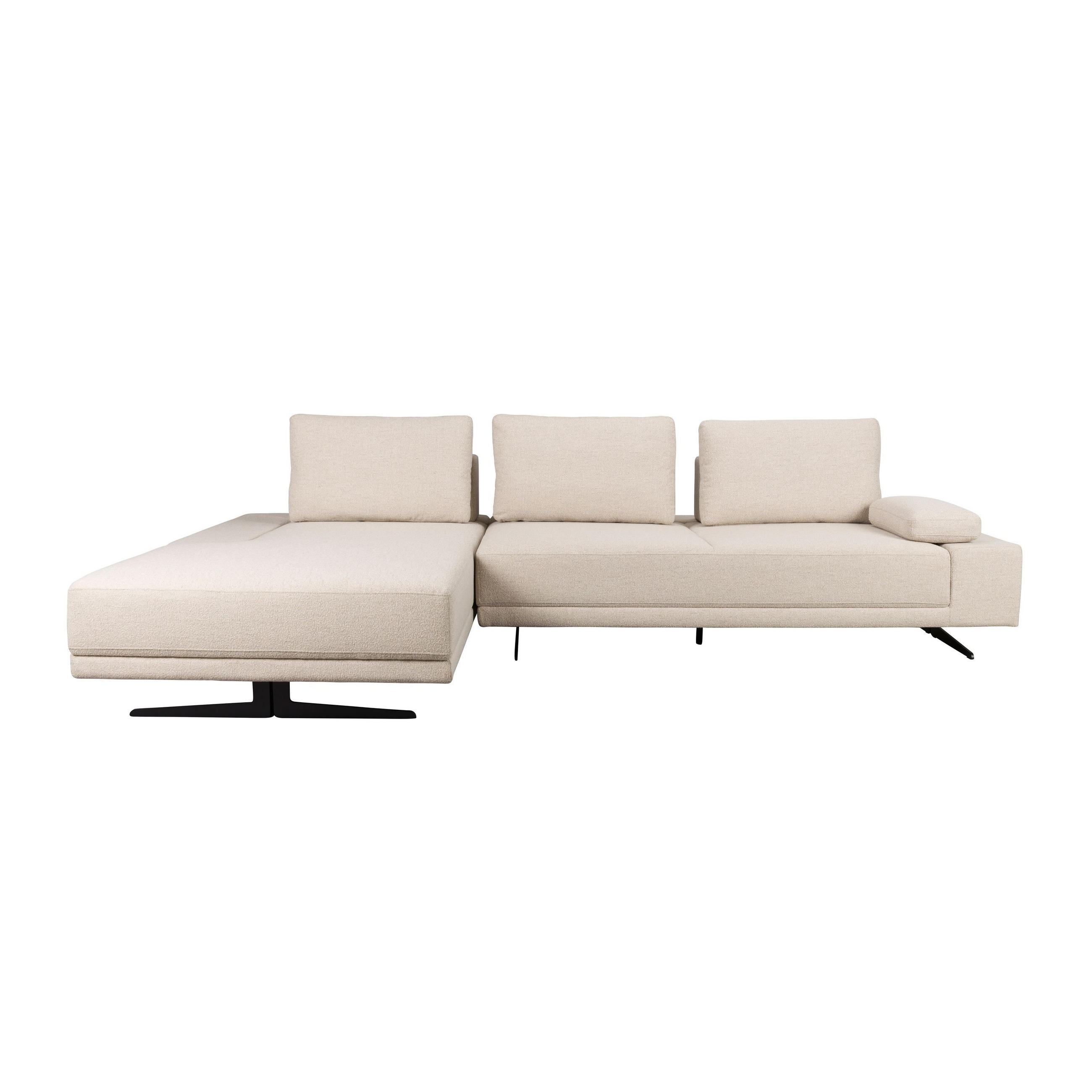 SOFA 3-SITZER Shelly Chaise Longue Links Off-White - Beige/Weiß, Kunststoff (308/90/183.5cm) - Dutchbone