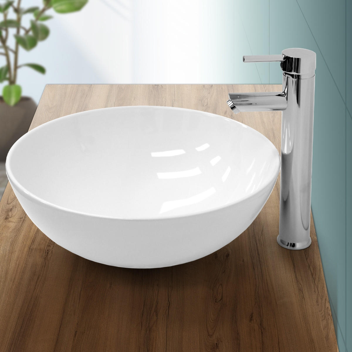 WASCHBECKEN - Weiß, Keramik (40/14.7/40cm) - LuxeBath