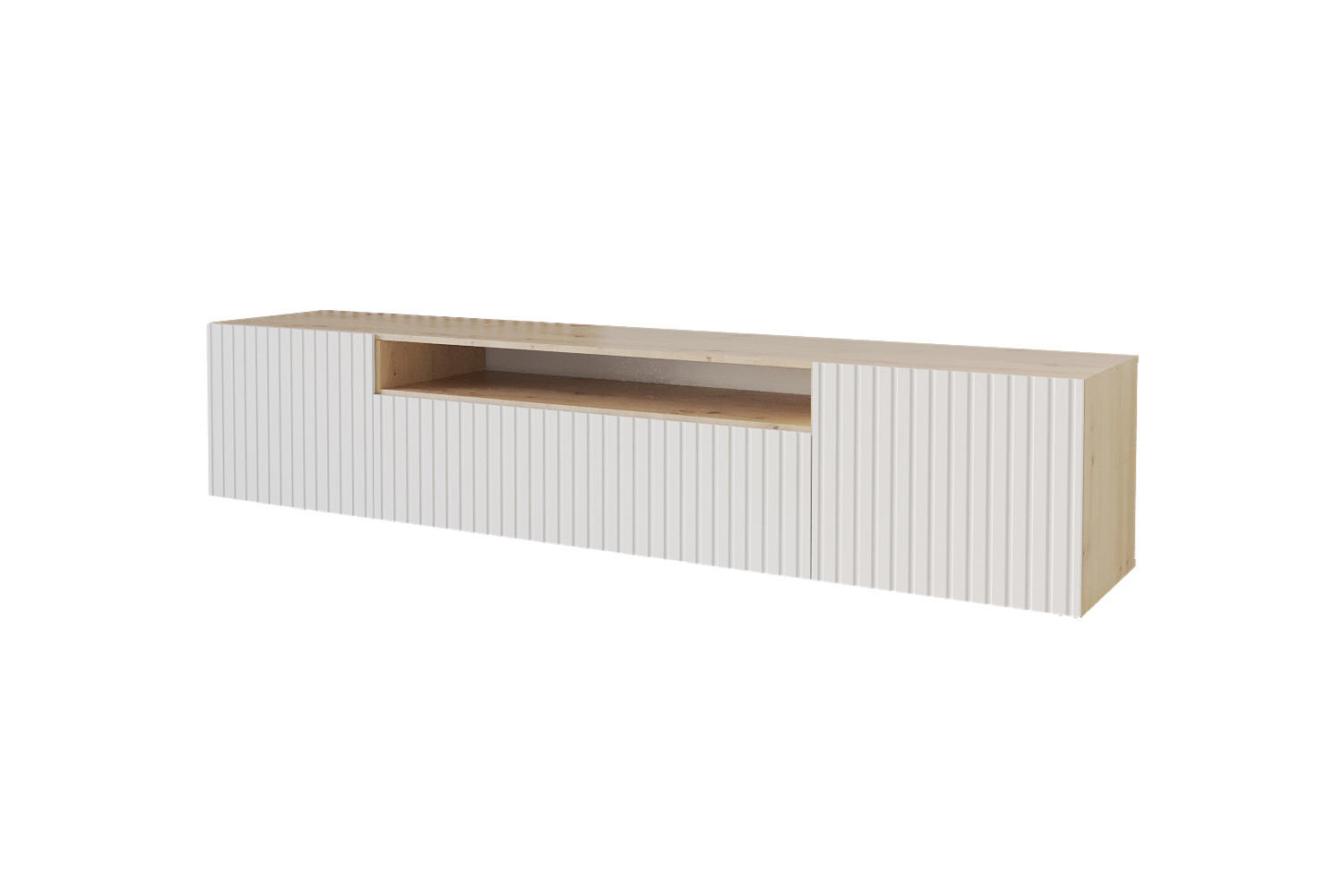 LOWBOARD KITO-W 200x40x41 cm - Artisan / Weiß - Weiß, Holzwerkstoff (200/40/41cm) - ALTDECOR