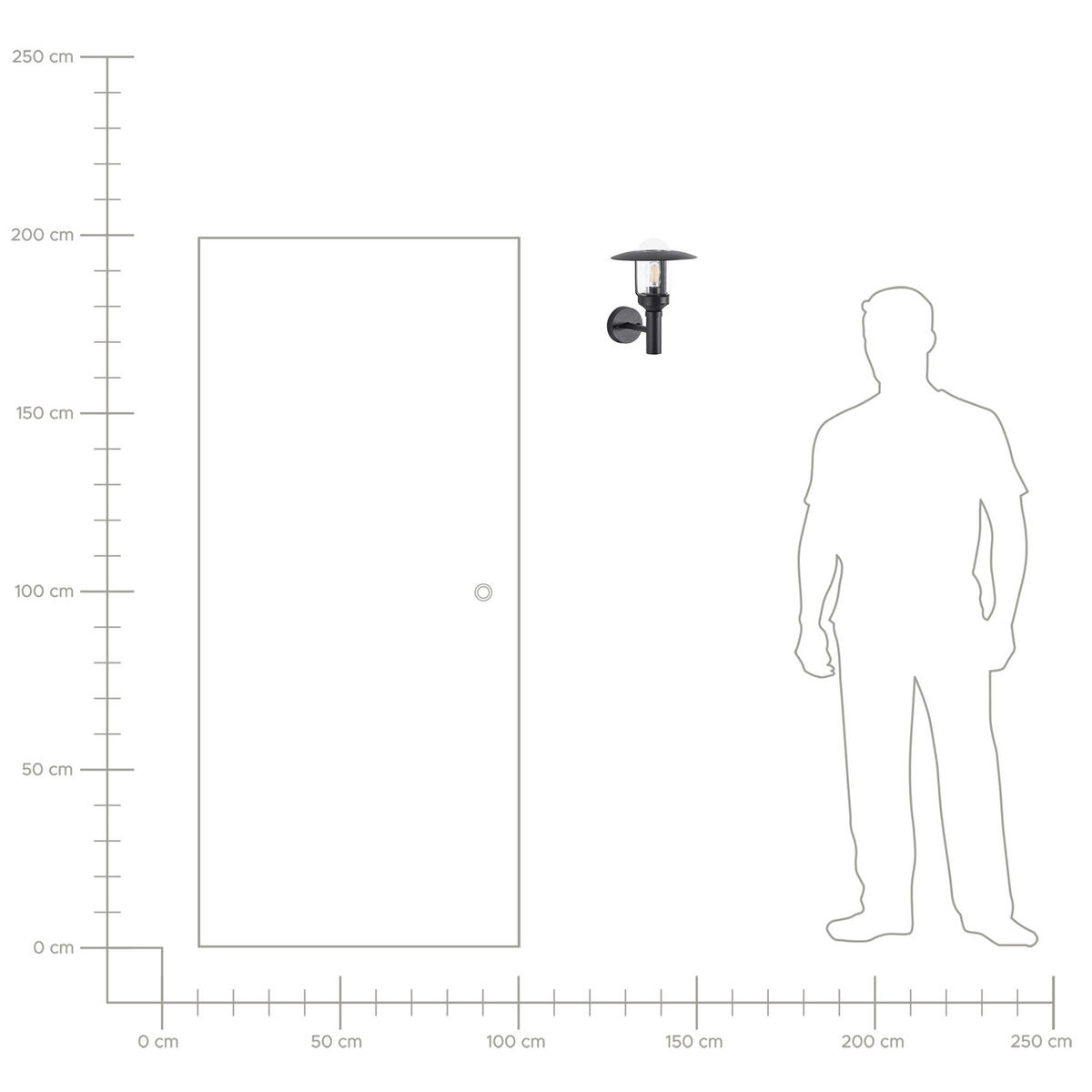 AUSSENWANDLEUCHTE Schwarz Tizu - Schwarz, Metall (26/32/30cm) - Beliani
