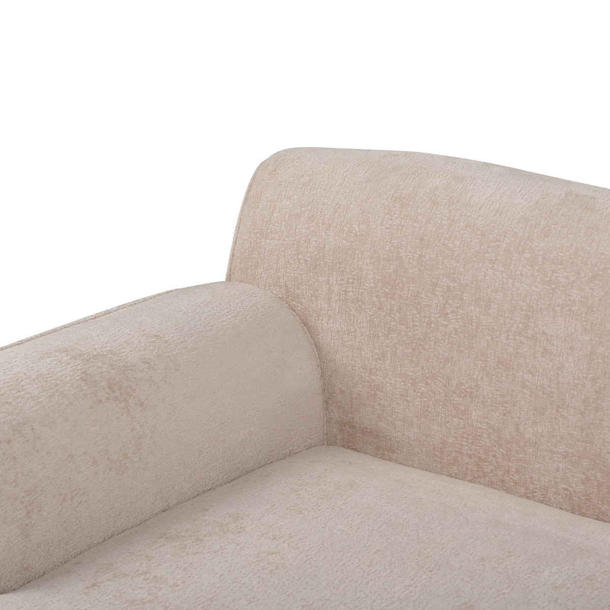 ROHOVÁ POHOVKA 3-místná Žinylková látka Béžová pravostranná Simos - béžová, textil (264/82cm) - Beliani