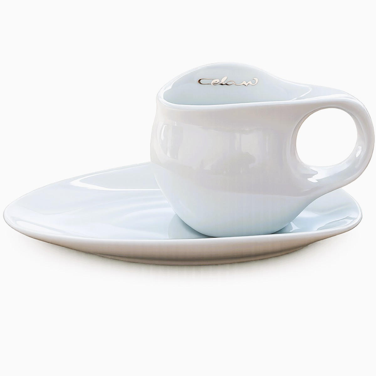 ESPRESSO Tasse mit Untertasse 2 tlg weiß - Weiß, Keramik (0.001L) - Luigi Colani Porzellan