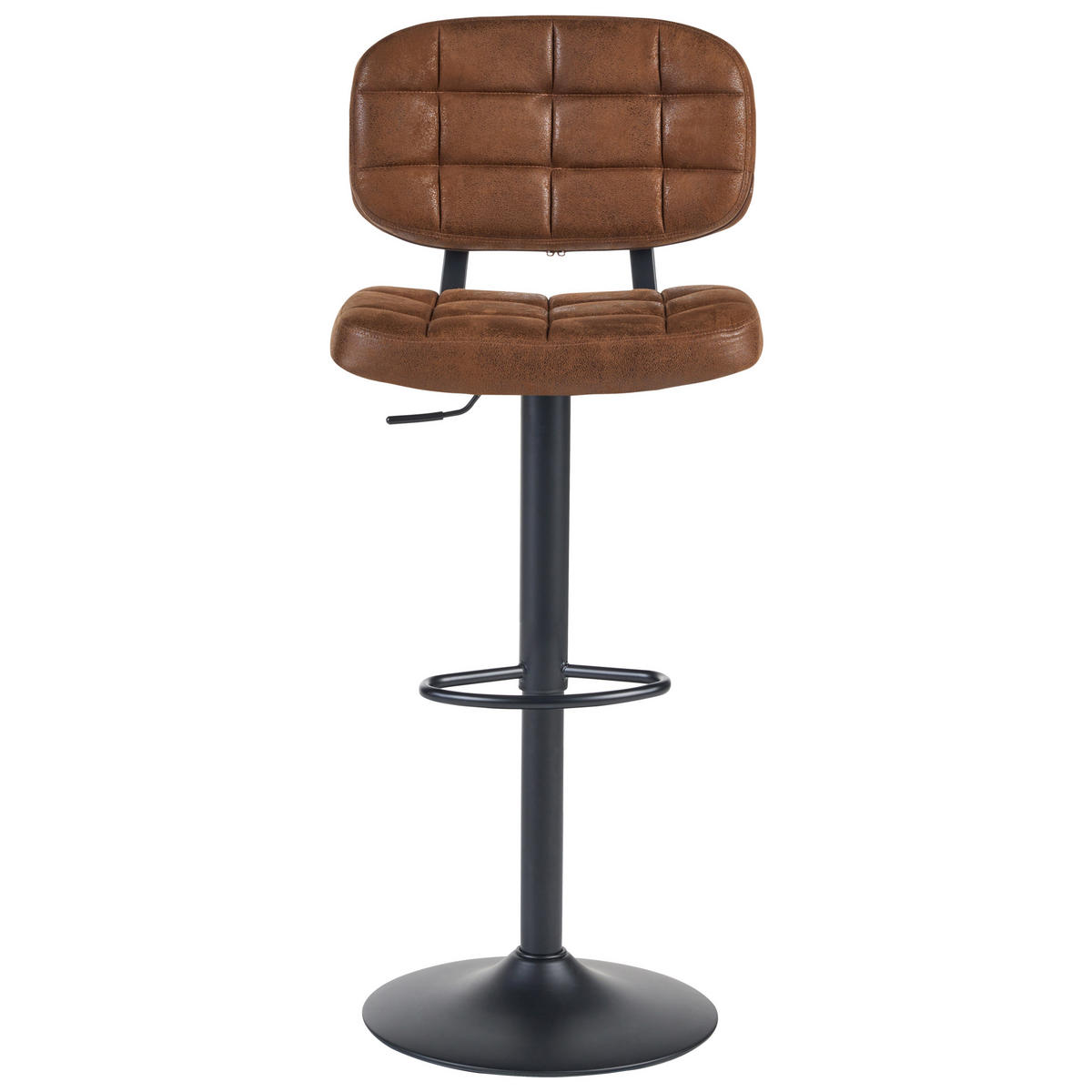BARHOCKER 2er-Set Kunstwildleder drehbar Braun Tilton - Braun, Textil (49/96/42cm) - Beliani