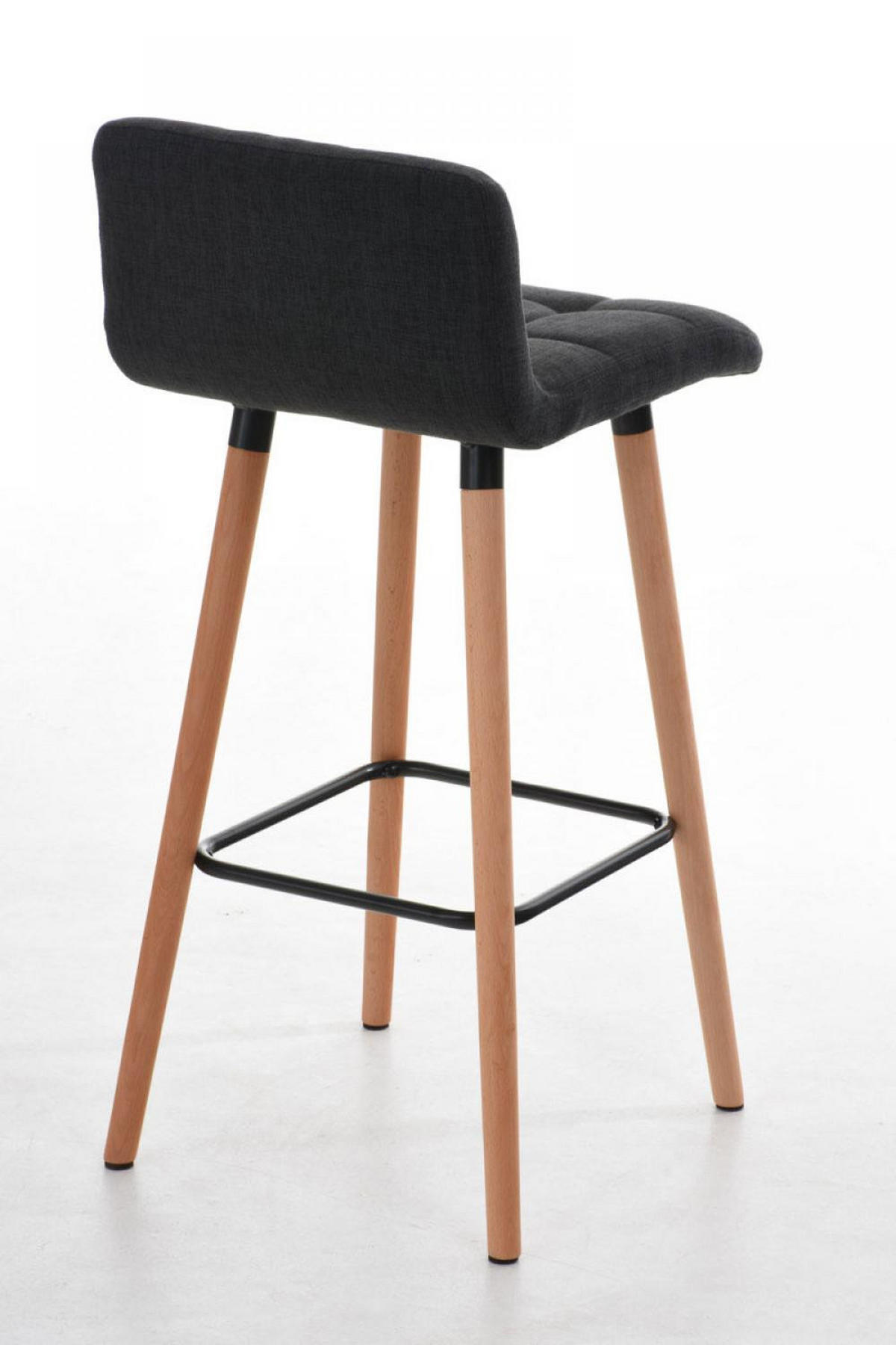 BARHOCKER Stoff Dunkelgrau - Eukalyptusholzfarben/Dunkelgrau, Holz/Textil (42/94/49cm) - CLP