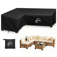 ABDECKUNG Loungemöbel L-Form Wasserdicht 147x198x85x78cm - Schwarz, Kunststoff (147/85/198cm)