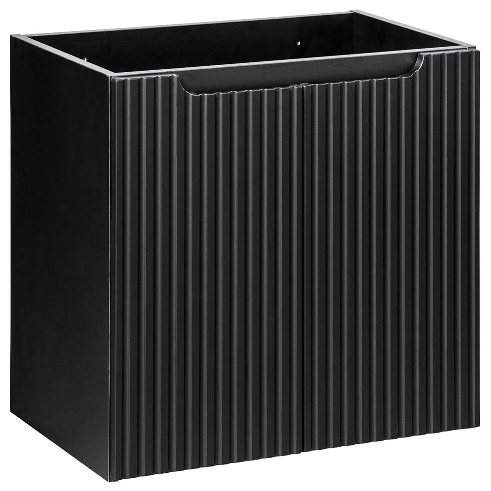 WASCHBECKENSCHRANK Newport-56 - Schwarz, Holzwerkstoff (60/57/39cm) - Lomado
