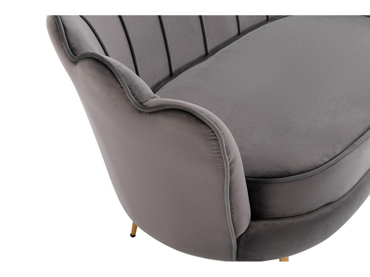 SOFA ohne Schlafmöglichkeit - -Sitzer - Samt, Stoff - Anthrazitgrau - - Anthrazit, Textil (124/78/73cm) - Vente-Unique