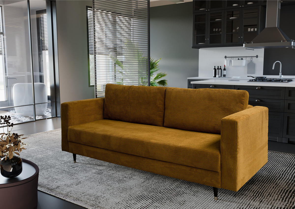SITZSOFA Senfgelb SONTI Ausziehbar - Gelb, Textil (232/93/96cm) - Sepro Meble