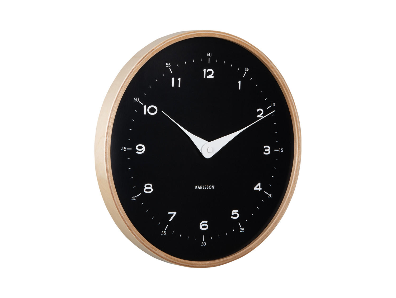 WANDUHR Osado Dome hout Ø30 cm - Schwarz, Holz (30/30/4.3cm) - Karlsson