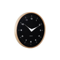 WANDUHR Osado Dome hout Ø30 cm - Schwarz, Holz (30/30/4.3cm) - Karlsson