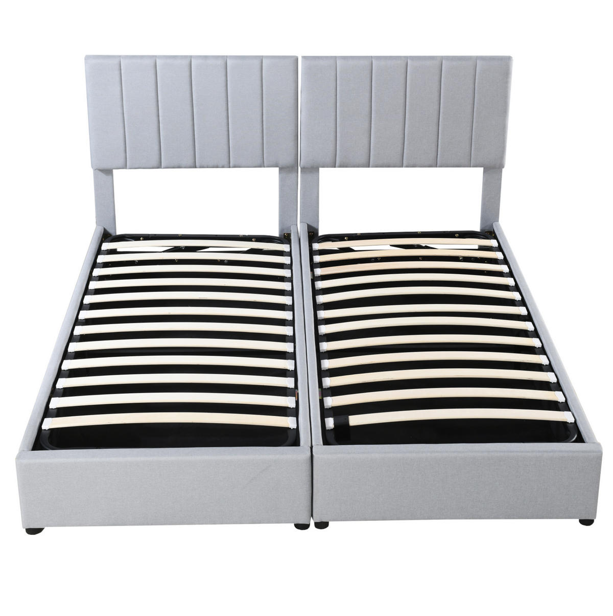 POLSTERBETT 180/200 cm Grau mit Stauraum und umbaubarer 2-in-1-Funktion - Grau, Textil (180/200cm) - Flora Grace