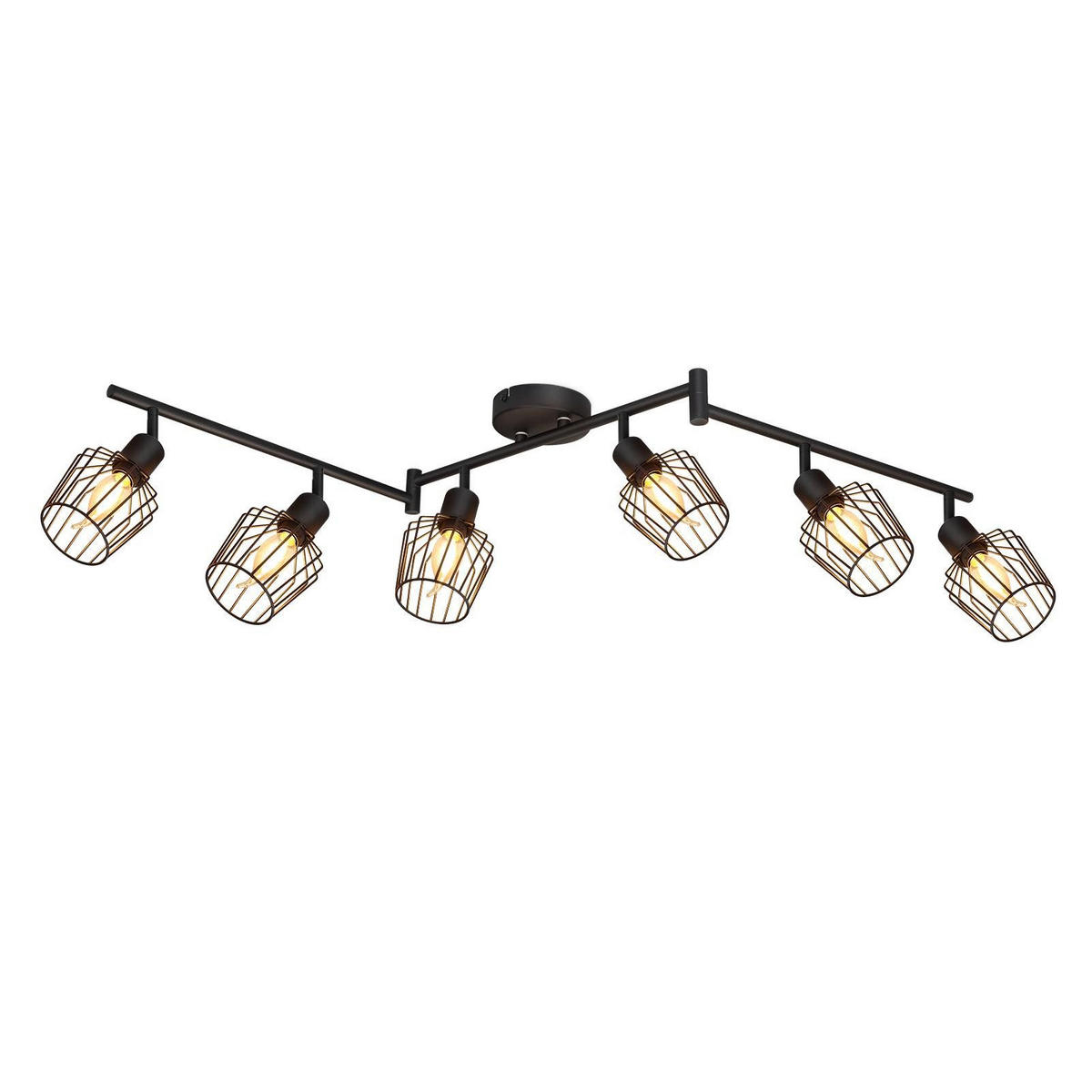 STRAHLER Dynamisch 6-flammig 122/20/10 cm - Schwarz, Metall (122/20/10cm) - ZMH