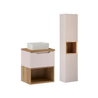 BADMÖBEL 50.4cm Riva 2er-Set Kaschmir - Beige, Holzwerkstoff (50.4/60/40cm) - Petits-meubles