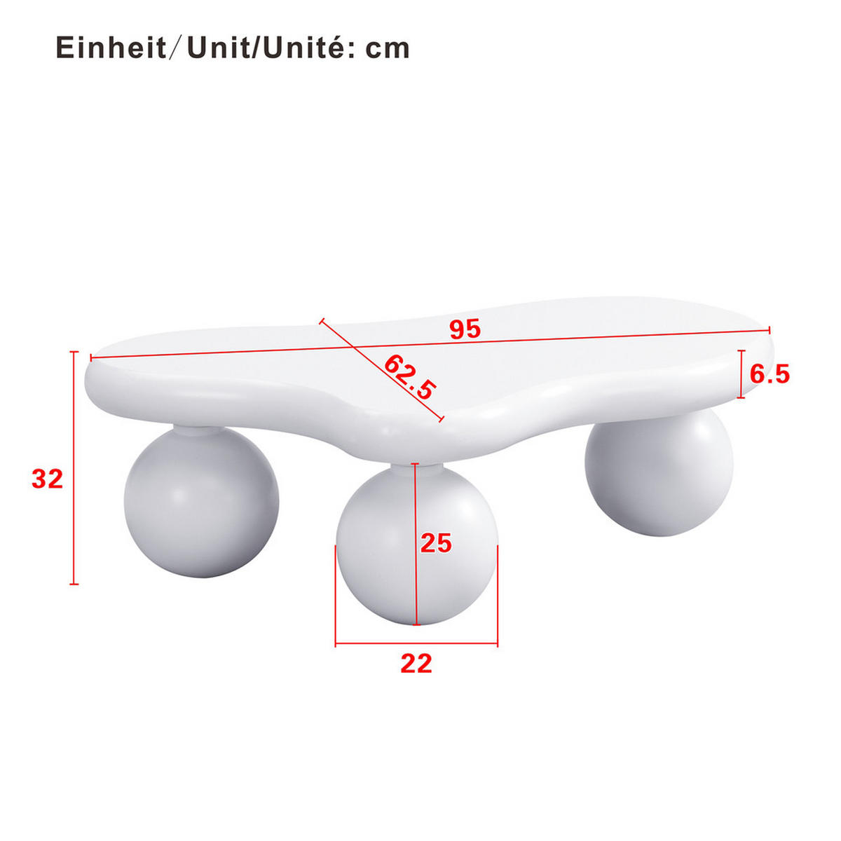 COUCHTISCH Cloud-Form LED 16-Farben Modern Weiß - Weiß, Holz (53.34/45.09/30.48cm) - FLIEKS