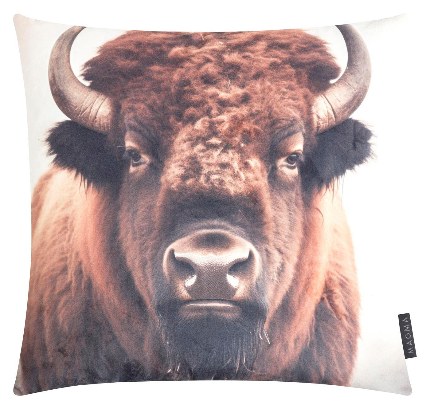 KISSENHÜLLE Wild Animals Bison - Braun, Textil (45/45cm) - Magma Heimtexx