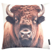KISSENHÜLLE Wild Animals Bison - Braun, Textil (45/45cm) - Magma Heimtexx