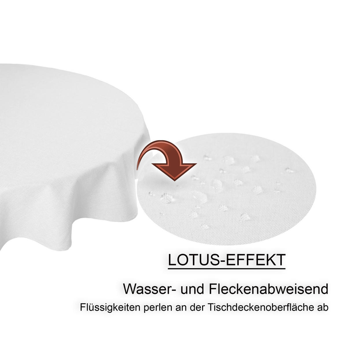 TISCHDECKE Leinenoptik 160 cm rund Weiß - Weiß, Textil (160cm) - TiborTex
