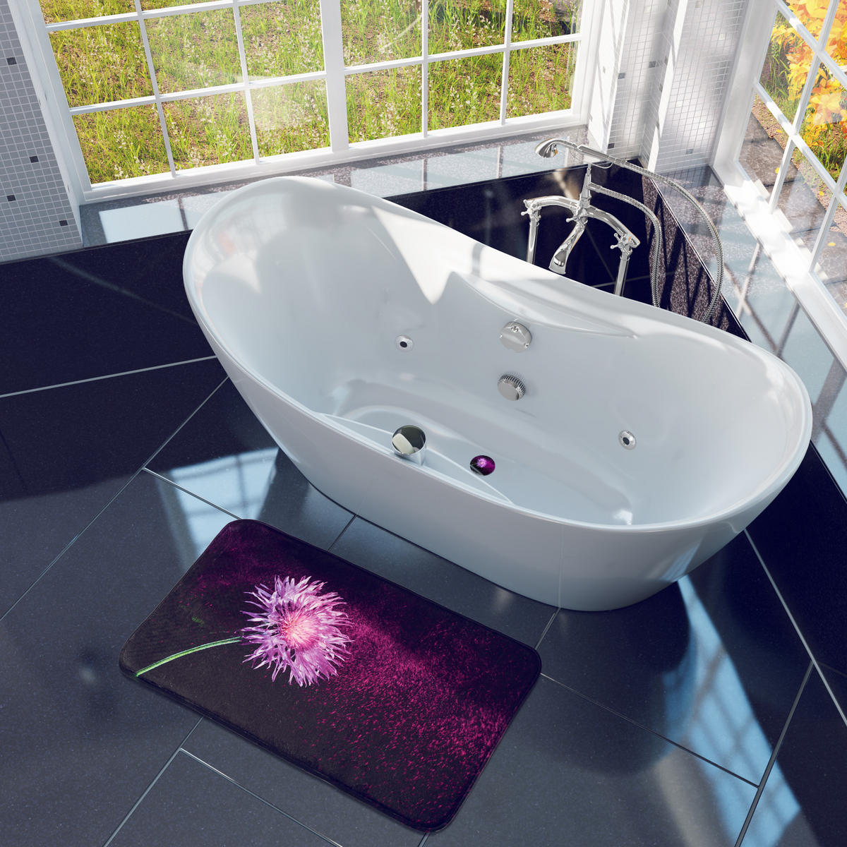 BADTEPPICH Purple Dust 70 x 110 cm - Lila, Textil (70/110cm) - Sanilo