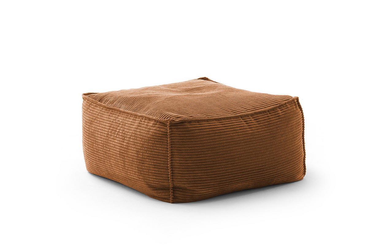 HOCKER ALEA Braun Cord - Braun, Textil (86/38/86cm) - KAWOLA